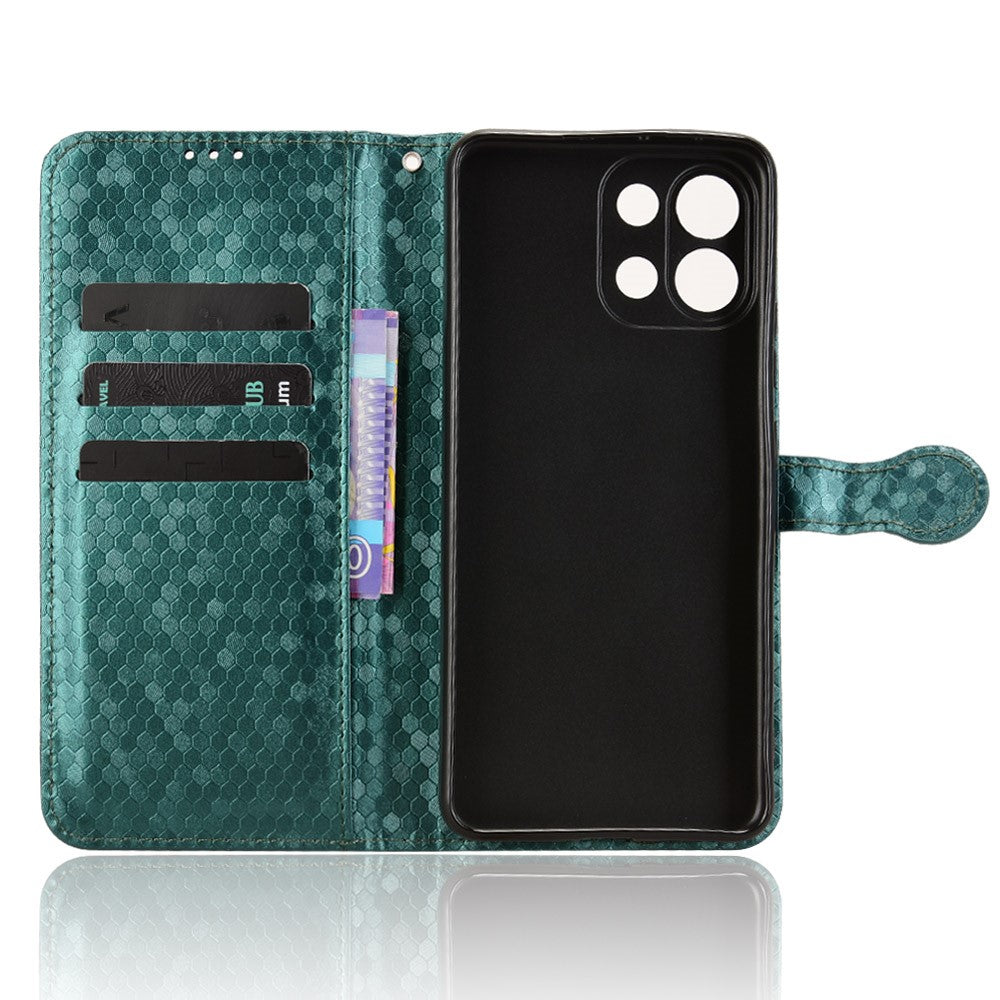 For Oppo K13 5G / K12s Wallet Case Dot Pattern Imprint PU Leather Phone Cover - Green