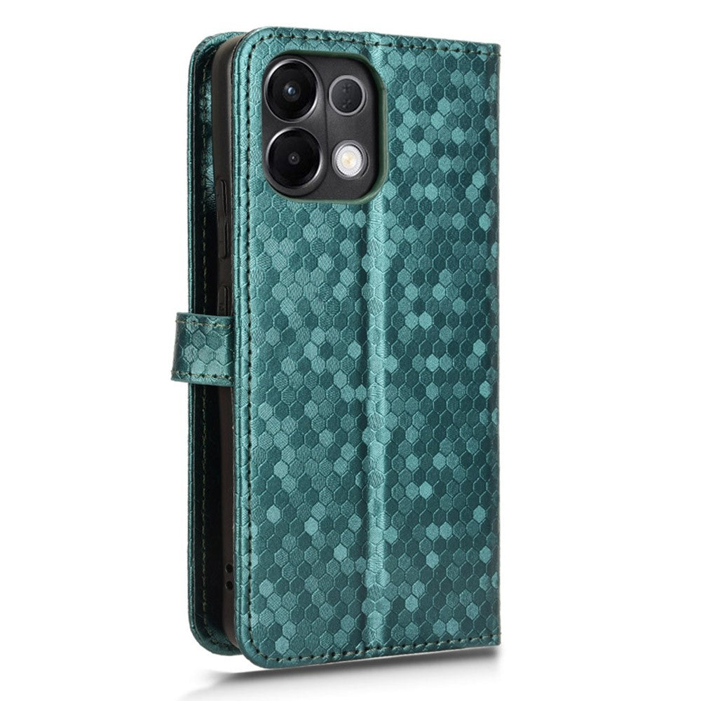 For Oppo K13 5G / K12s Wallet Case Dot Pattern Imprint PU Leather Phone Cover - Green