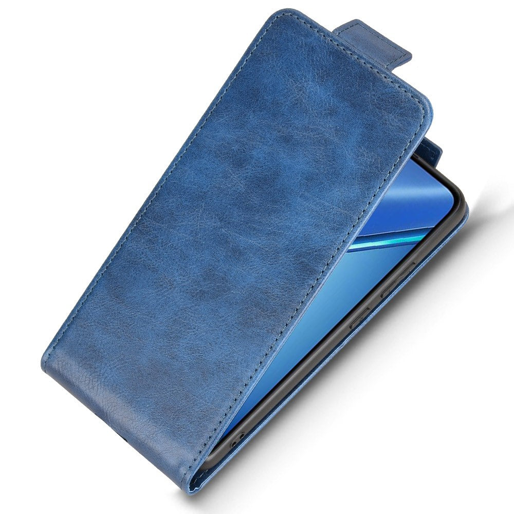 For Oppo K13 5G / K12s Stand Case Magnetic Clasp Vertical Flip Leather Phone Cover with Card Holder - Dark Blue