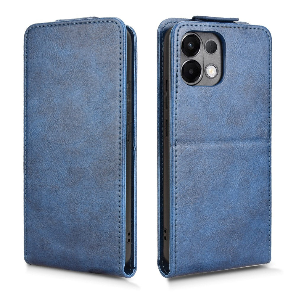 For Oppo K13 5G / K12s Stand Case Magnetic Clasp Vertical Flip Leather Phone Cover with Card Holder - Dark Blue