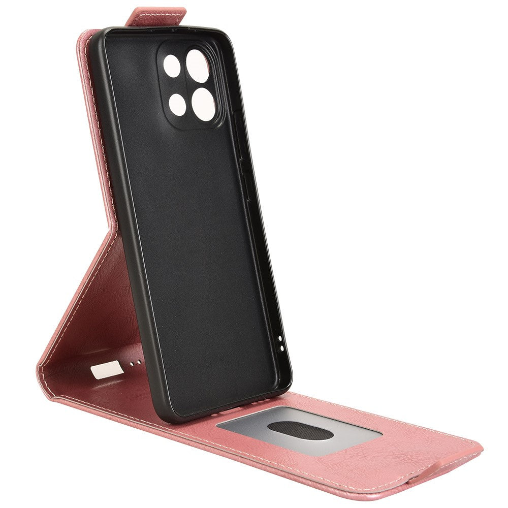 For Oppo K13 5G / K12s Stand Case Magnetic Clasp Vertical Flip Leather Phone Cover with Card Holder - Rose Gold