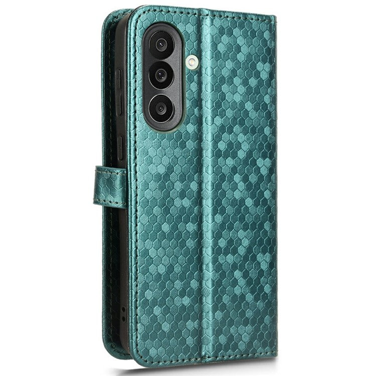 For Samsung Galaxy M56 5G Wallet Case Dot Pattern Imprint PU Leather Phone Cover - Green