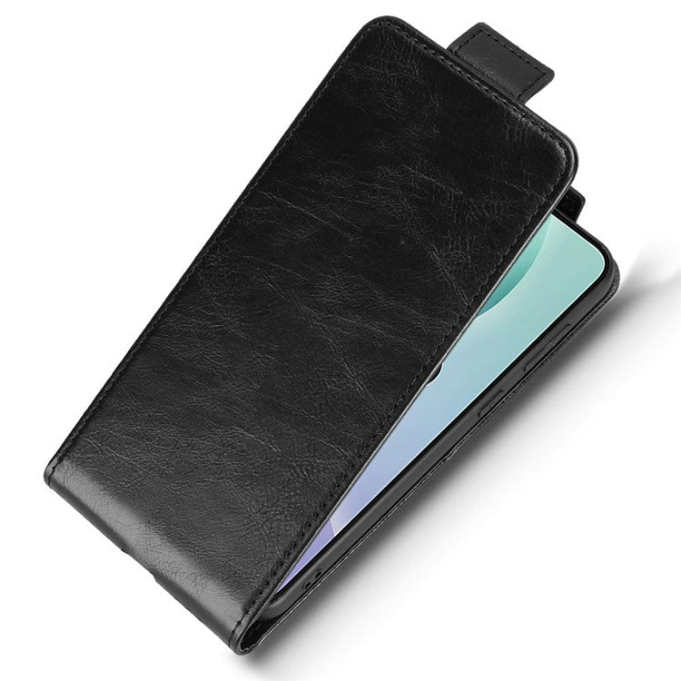 For Samsung Galaxy M56 5G Stand Case Magnetic Clasp Vertical Flip Leather Phone Cover with Card Holder - Black