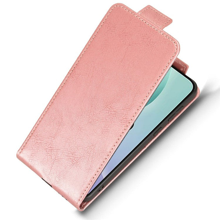 For Samsung Galaxy M56 5G Stand Case Magnetic Clasp Vertical Flip Leather Phone Cover with Card Holder - Rose Gold