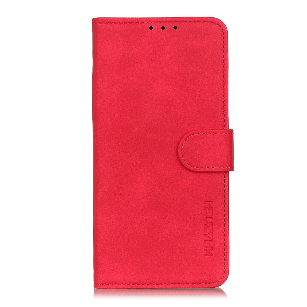 KHAZNEH For iPhone 17 Pro Max Case PU Leather Retro Texture Phone Cover - Red