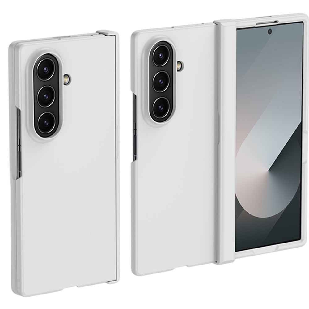 For Samsung Galaxy Z Fold7 5G Case Hinge Protection Skin-Touch PC Phone Cover - White