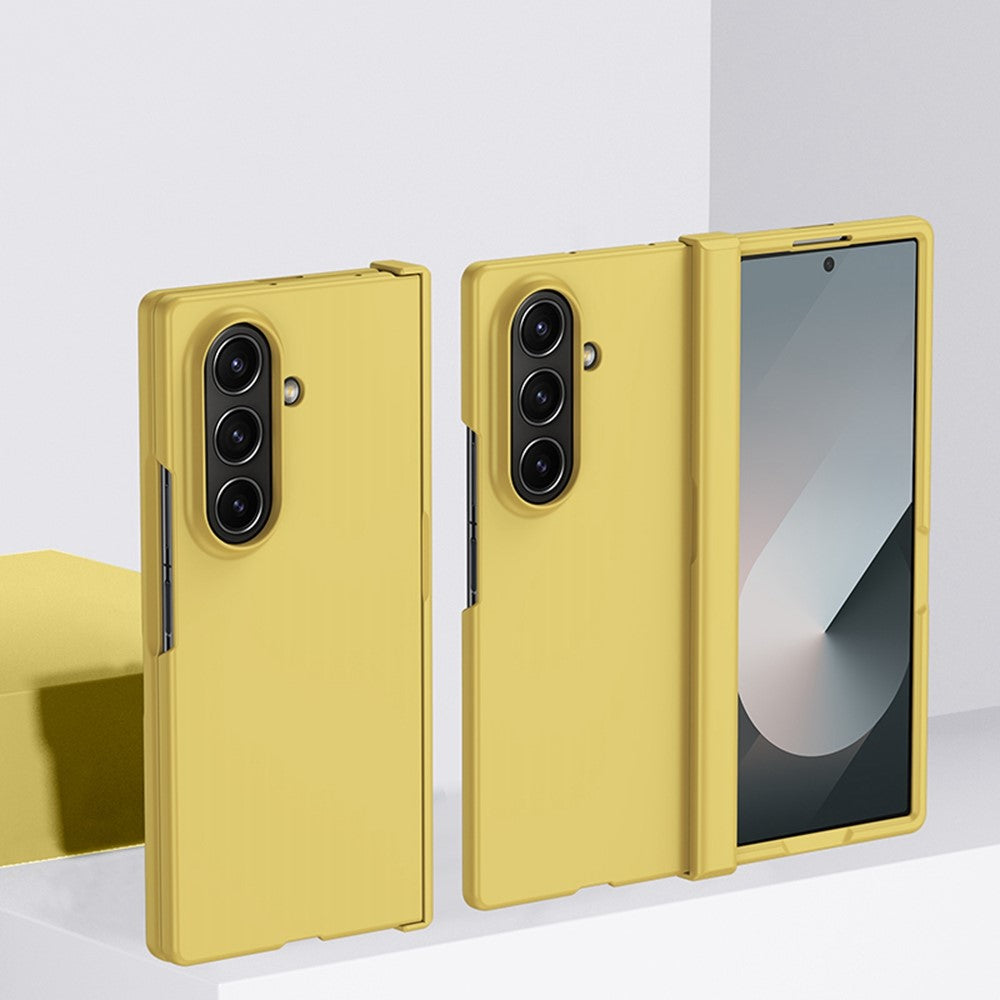 For Samsung Galaxy Z Fold7 5G Case Hinge Protection Skin-Touch PC Phone Cover - Yellow