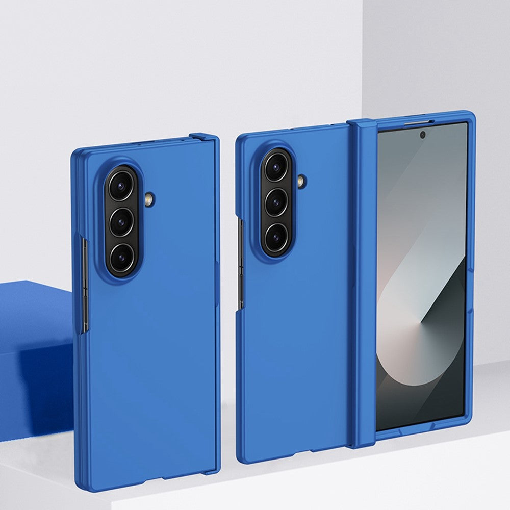 For Samsung Galaxy Z Fold7 5G Case Hinge Protection Skin-Touch PC Phone Cover - Blue