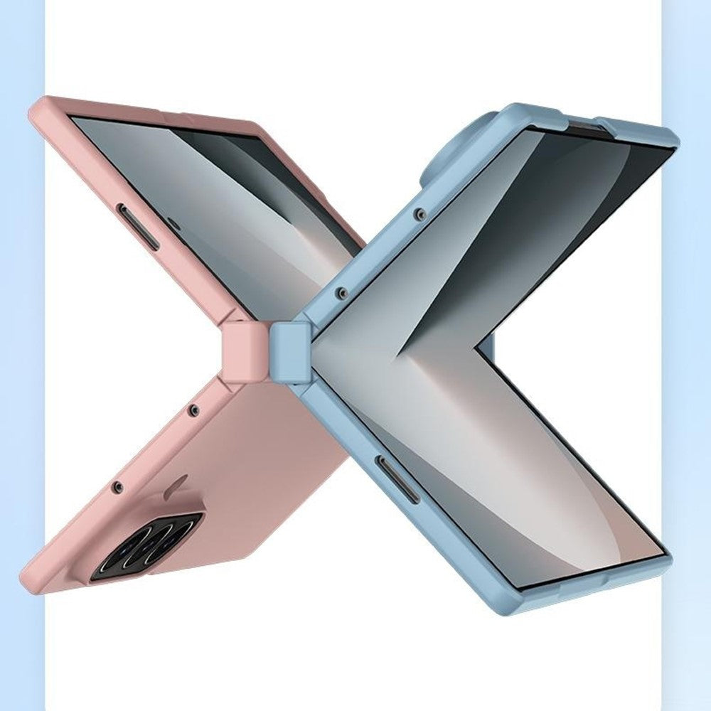 For Samsung Galaxy Z Fold7 5G Case Hinge Protection Skin-Touch PC Phone Cover - Pink