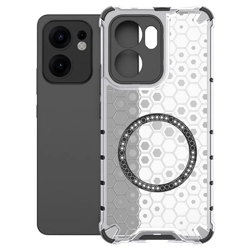 For Oppo Reno13 F 5G Case Compatible with MagSafe WANLONFENG FC Series TPU + PC Phone Cover with Tempered Glass - Transparent