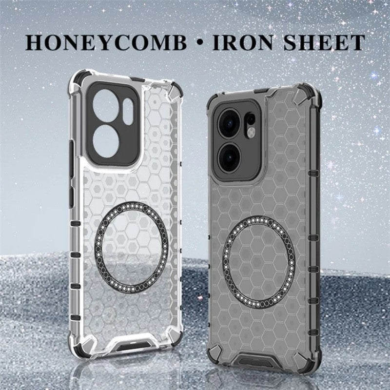 For Oppo Reno13 F 5G Case Compatible with MagSafe WANLONFENG FC Series TPU + PC Phone Cover with Tempered Glass - Transparent