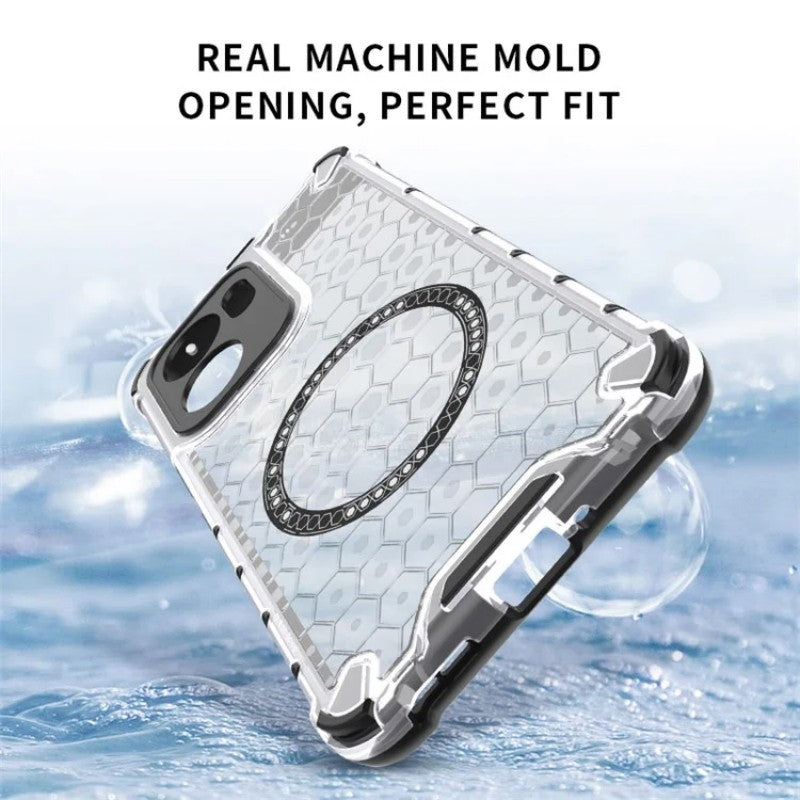 For Oppo Reno13 F 5G Case Compatible with MagSafe WANLONFENG FC Series TPU + PC Phone Cover with Tempered Glass - Transparent