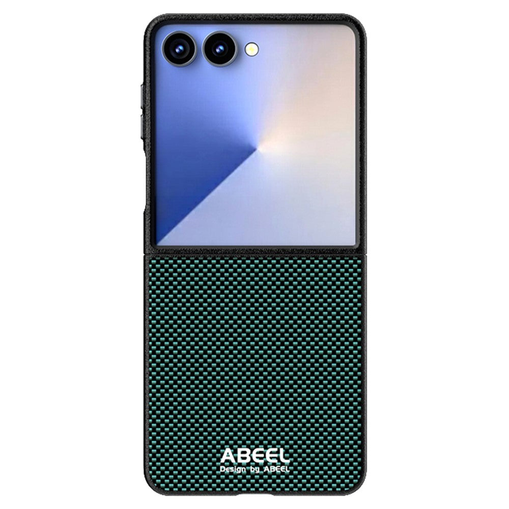 ABEEL For Samsung Galaxy Z Flip7 5G Case Compatible with MagSafe Printed PC Aluminum Alloy Leather Phone Cover - Green