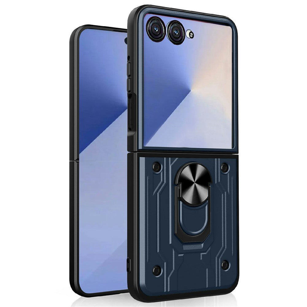 For Samsung Galaxy Z Flip7 5G Case Kickstand PC Phone Back Cover - Titanium Grey