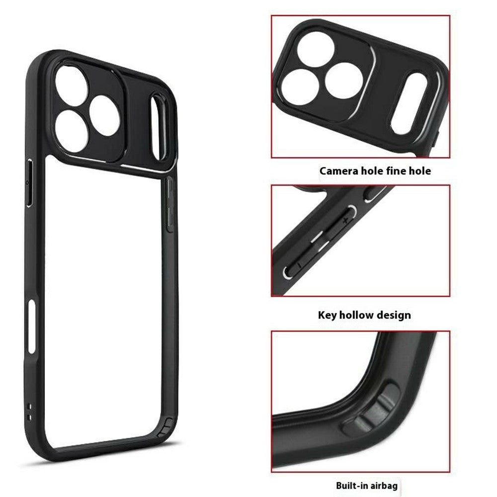 For iPhone 17 Pro Max Case Shockproof PC + TPU Clear Back Phone Cover