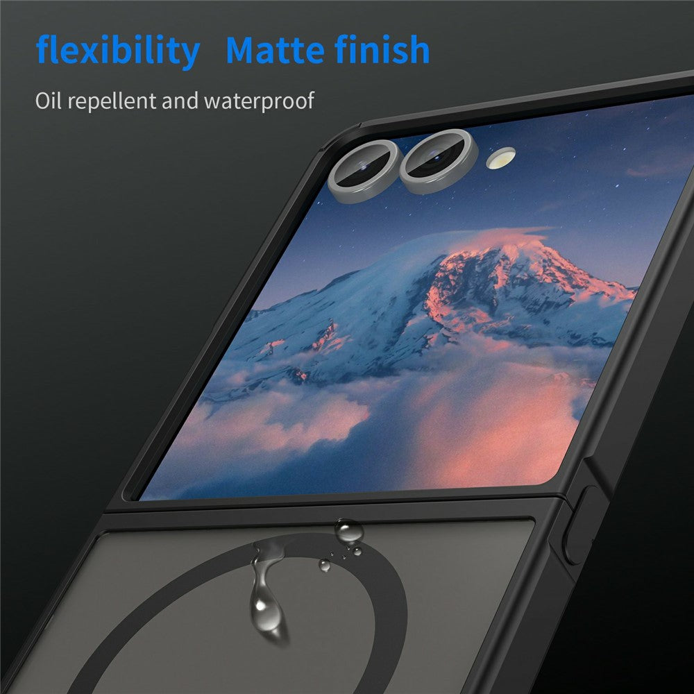 For Samsung Galaxy Z Flip7 5G Case Compatible with MagSafe Anti Drop PC + TPU Phone Cover - Black