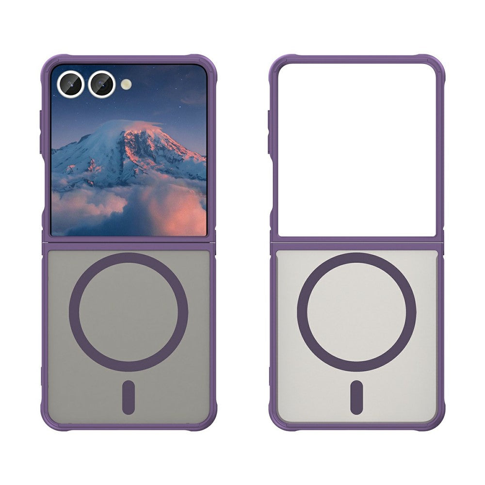 For Samsung Galaxy Z Flip7 5G Case Compatible with MagSafe Anti Drop PC + TPU Phone Cover - Purple