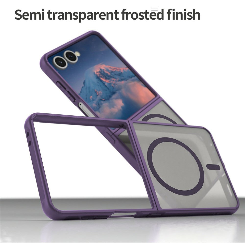 For Samsung Galaxy Z Flip7 5G Case Compatible with MagSafe Anti Drop PC + TPU Phone Cover - Purple