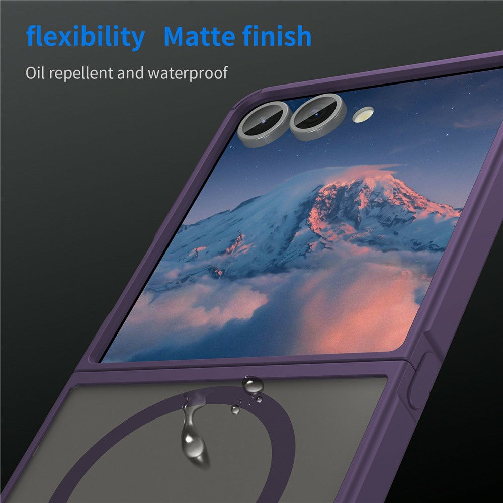 For Samsung Galaxy Z Flip7 5G Case Compatible with MagSafe Anti Drop PC + TPU Phone Cover - Purple