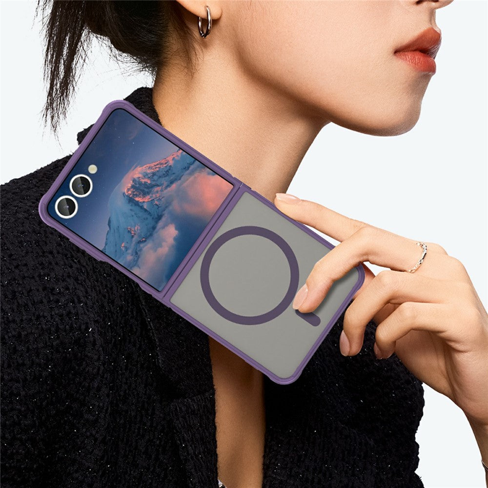 For Samsung Galaxy Z Flip7 5G Case Compatible with MagSafe Anti Drop PC + TPU Phone Cover - Purple