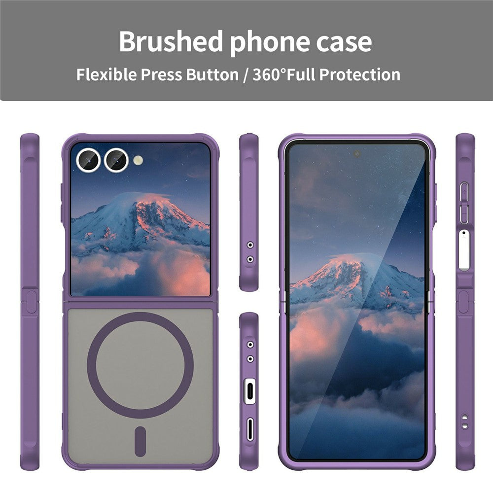 For Samsung Galaxy Z Flip7 5G Case Compatible with MagSafe Anti Drop PC + TPU Phone Cover - Purple