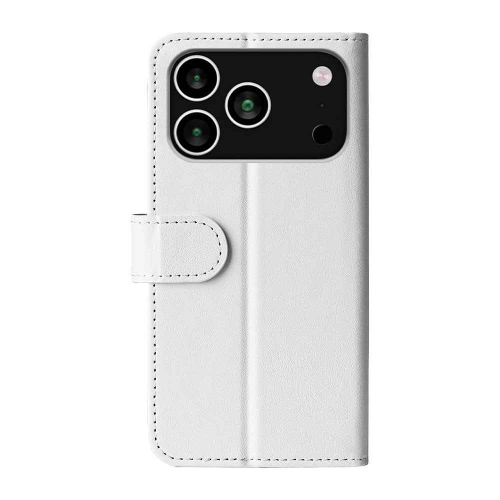 For iPhone 17 Pro Max Case Crazy Horse Texture Stand Leather Phone Cover - White