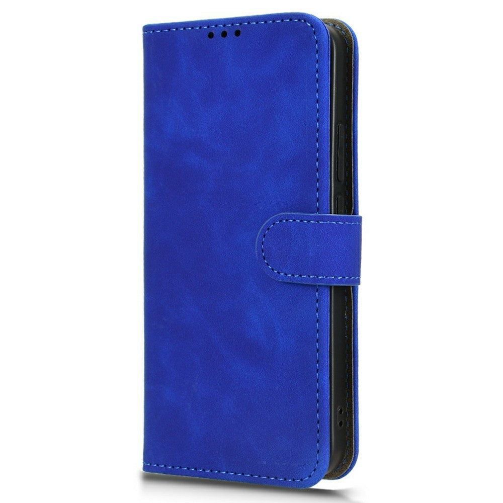 For Oppo Reno14 Pro 5G (Global) Leather Case Skin Feel Anti Drop Wallet Flip Phone Cover - Blue