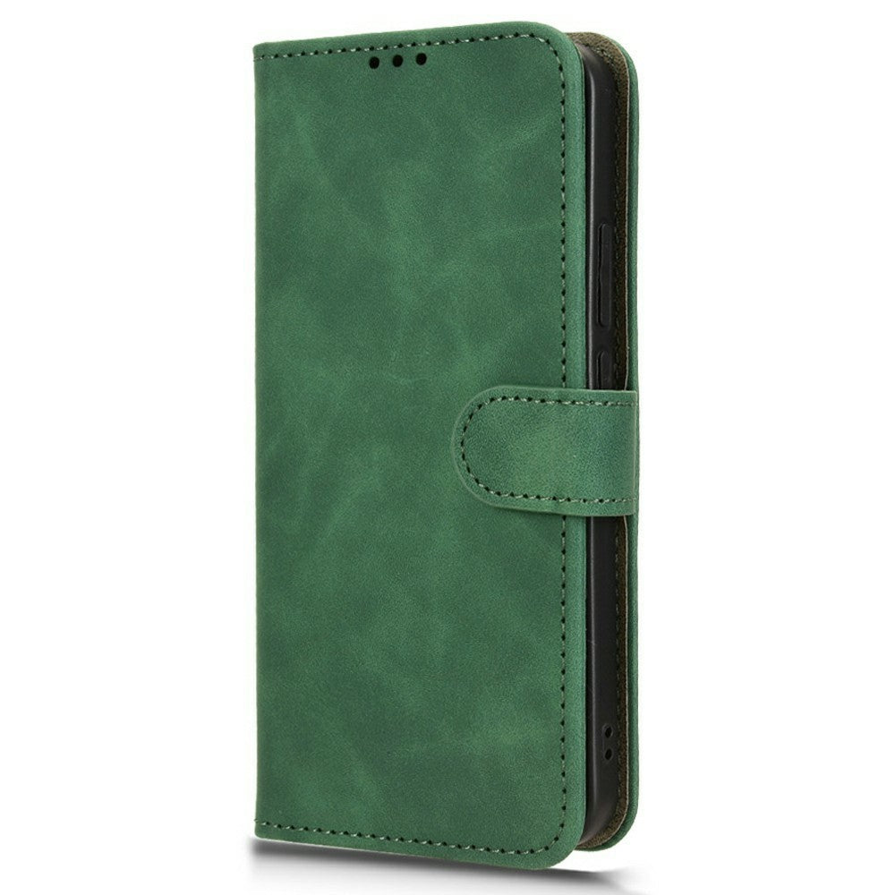 For Oppo Reno14 Pro 5G (Global) Leather Case Skin Feel Anti Drop Wallet Flip Phone Cover - Green