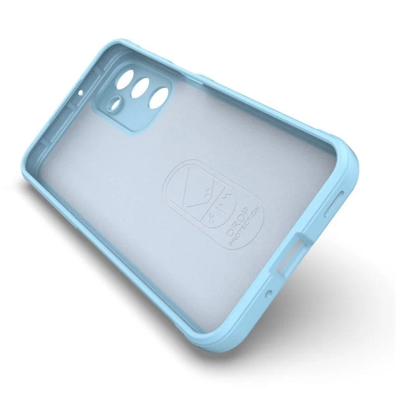 For Samsung Galaxy M16 5G TPU Case WANLONFENG HD Series Anti Slip Phone Cover with Tempered Glass - Baby Blue