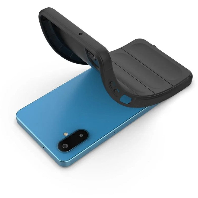For Samsung Galaxy M06 5G / Galaxy F06 5G TPU Case WANLONFENG HD Series Anti Slip Phone Cover with Tempered Glass - Black