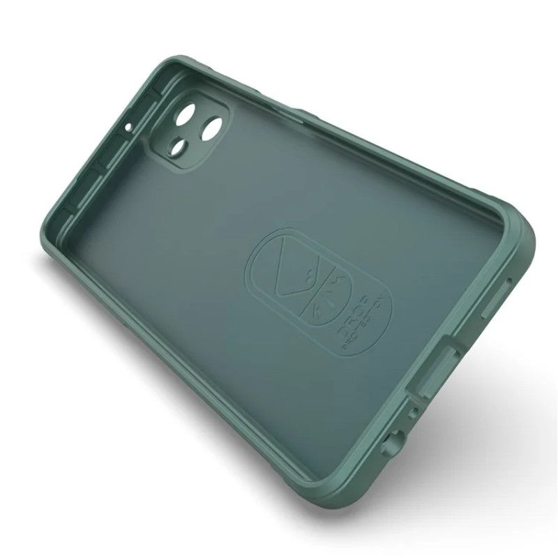 For Samsung Galaxy M06 5G / Galaxy F06 5G TPU Case WANLONFENG HD Series Anti Slip Phone Cover with Tempered Glass - Army Green