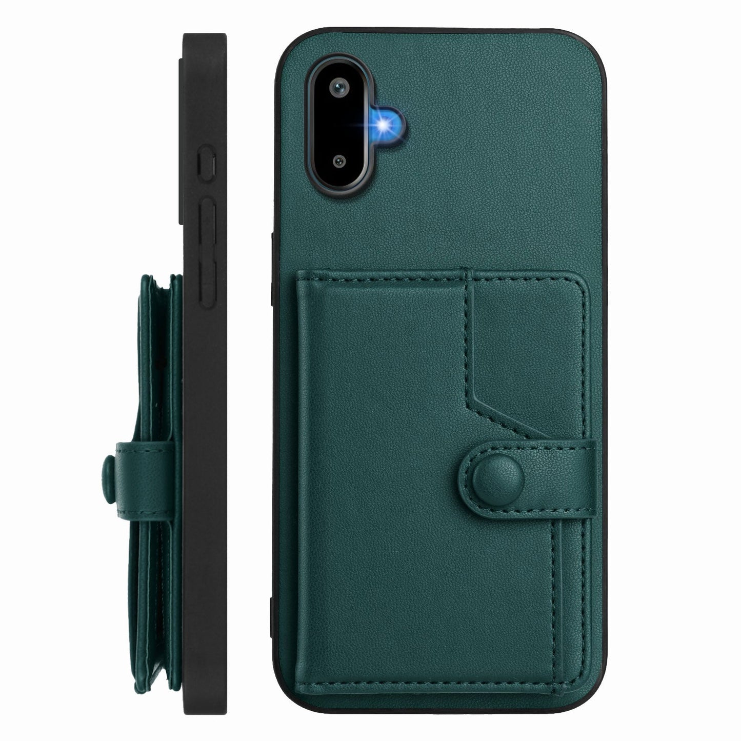 For Samsung Galaxy M06 5G / Galaxy F06 5G Case RFID Blocking Card Holder Kickstand TPU + PU Leather Phone Back Cover - Green