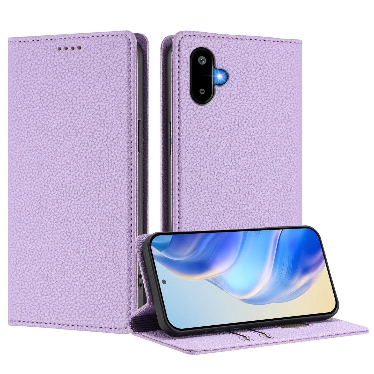 For Samsung Galaxy M06 5G / Galaxy F06 5G Wallet Case RFID Blocking Litchi Texture Leather Mobile Cover - Light Purple