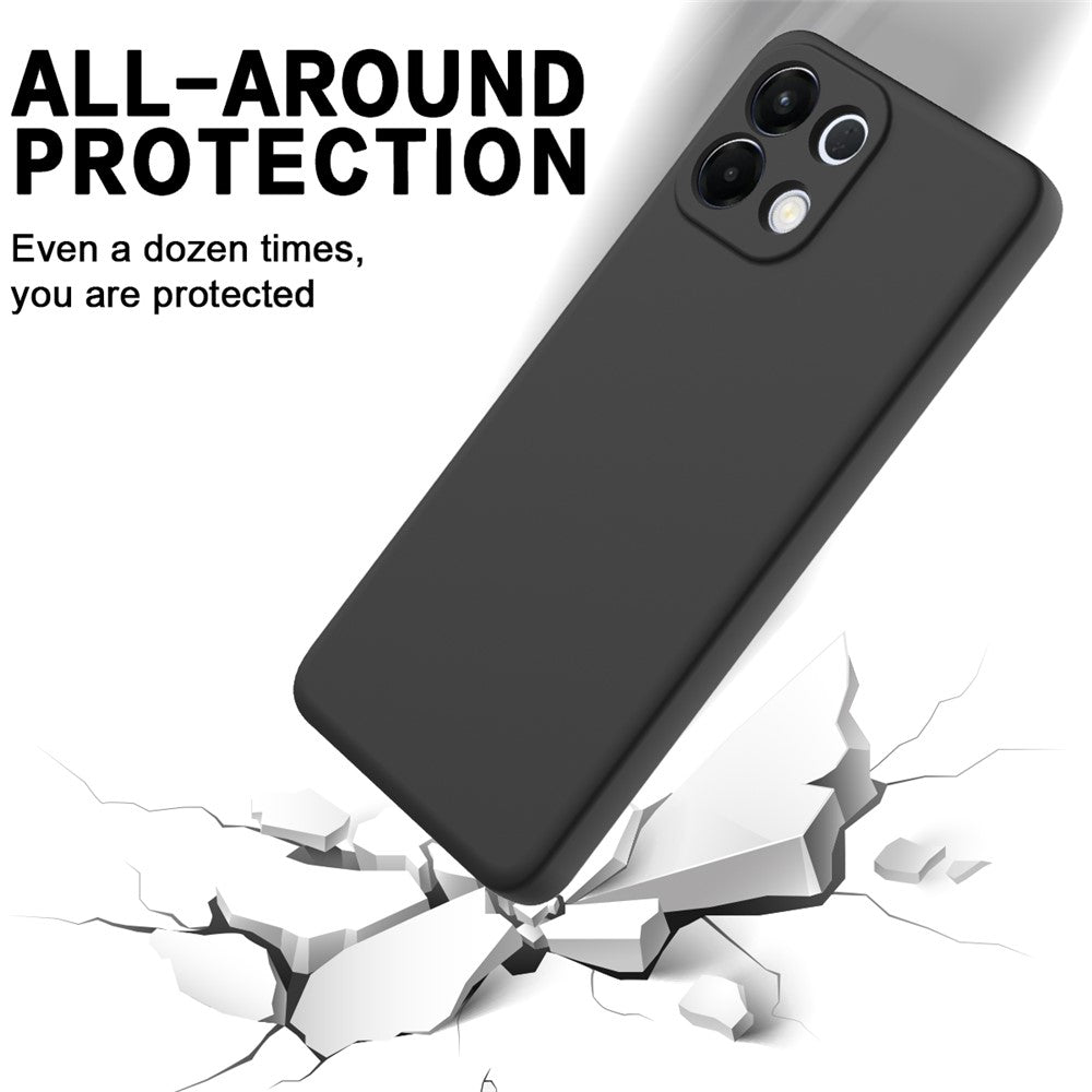 For Oppo K13 5G Liquid Silicone Case Phone Back Cover with Hand Strap - Black