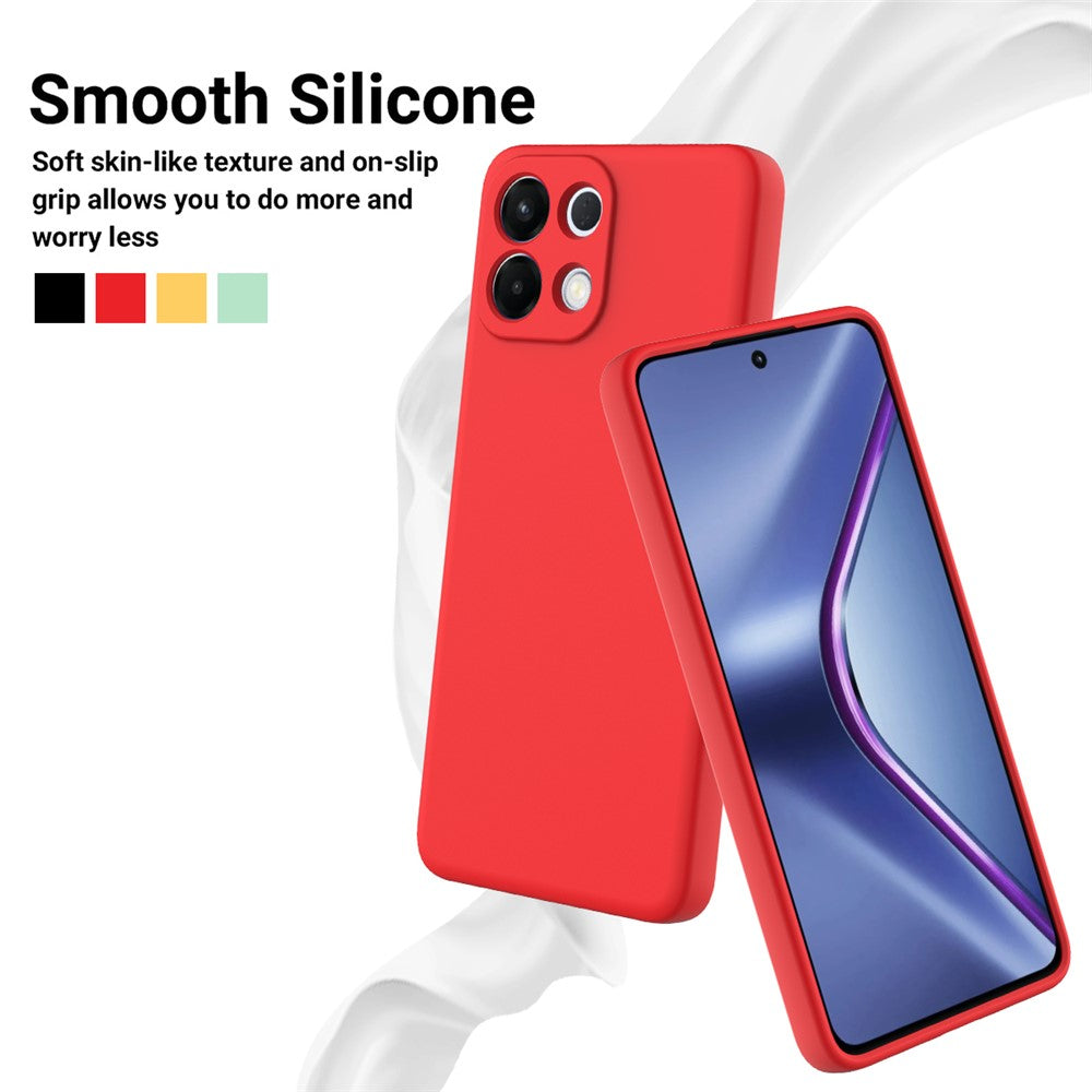 For Oppo K13 5G Liquid Silicone Case Phone Back Cover with Hand Strap - Red