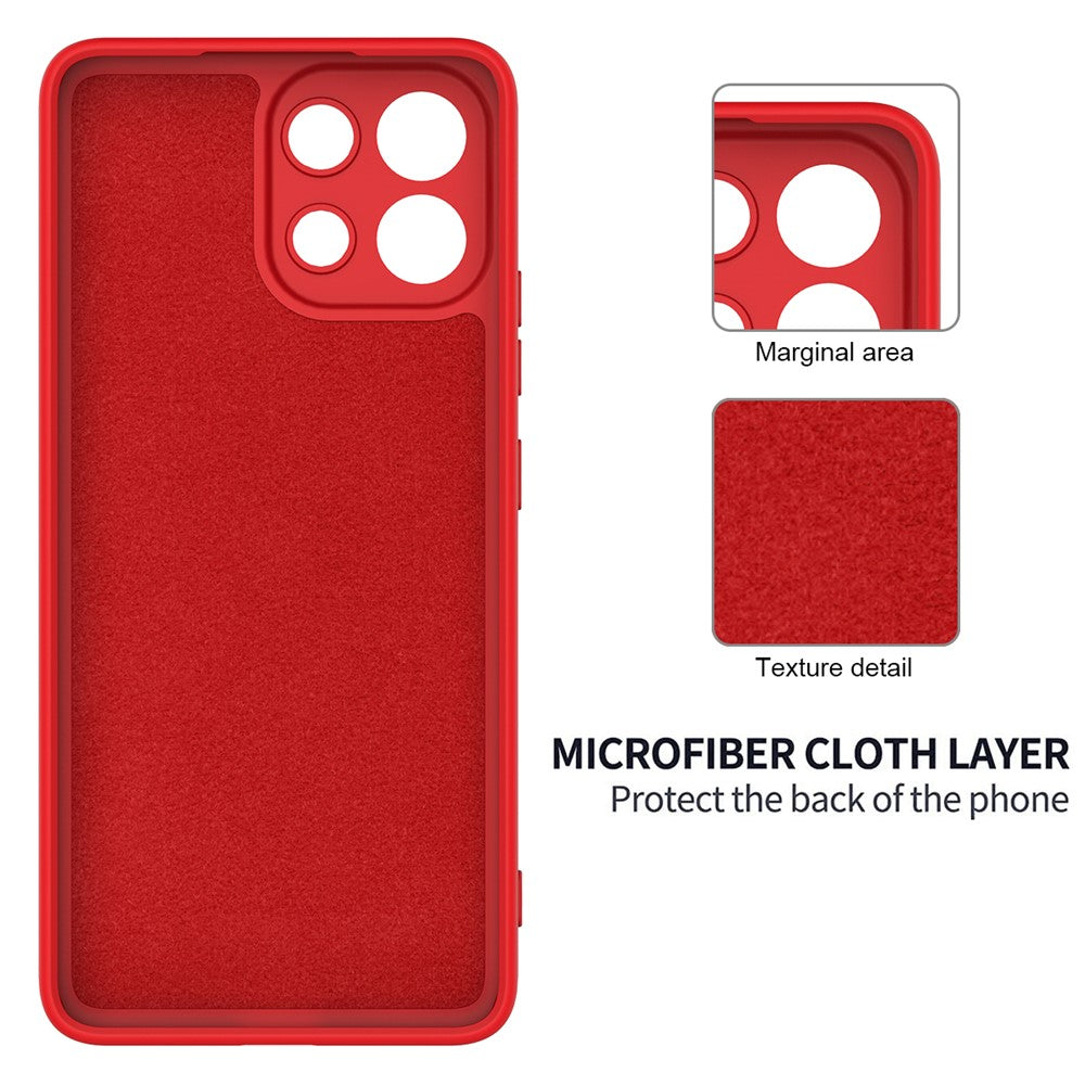 For Oppo K13 5G Liquid Silicone Case Phone Back Cover with Hand Strap - Red