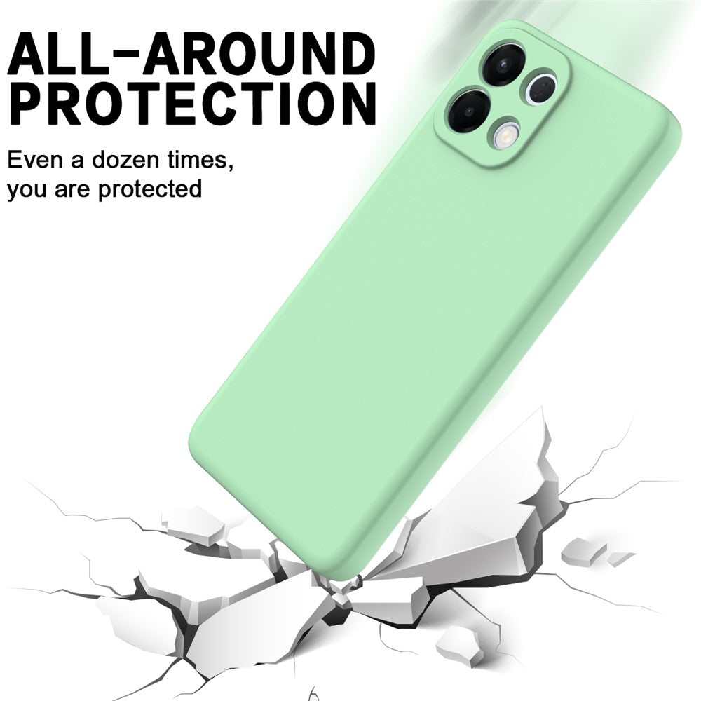 For Oppo K13 5G Liquid Silicone Case Phone Back Cover with Hand Strap - Green