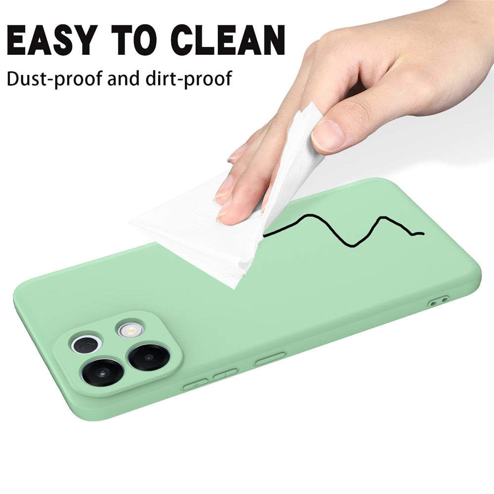 For Oppo K13 5G Liquid Silicone Case Phone Back Cover with Hand Strap - Green