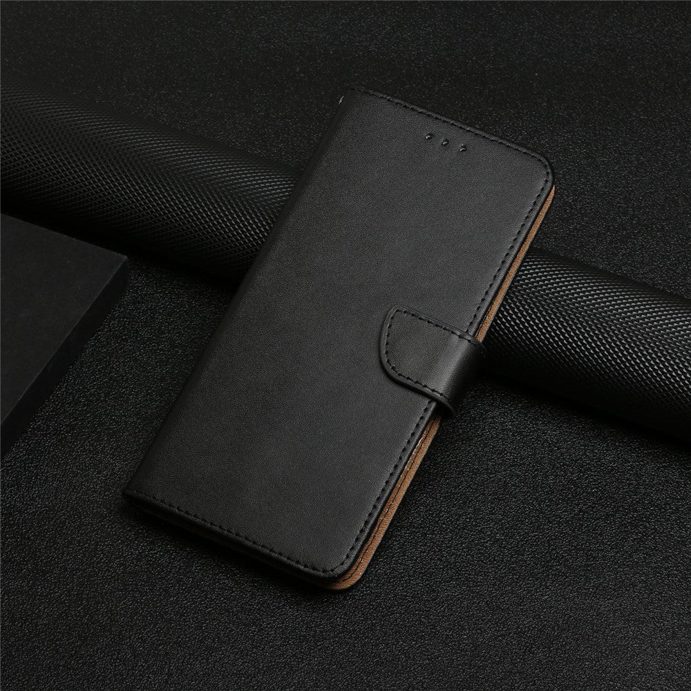 For iPhone 17 Pro Max Case Genuine Cow Leather Phone Cover Nappa Texture - Black