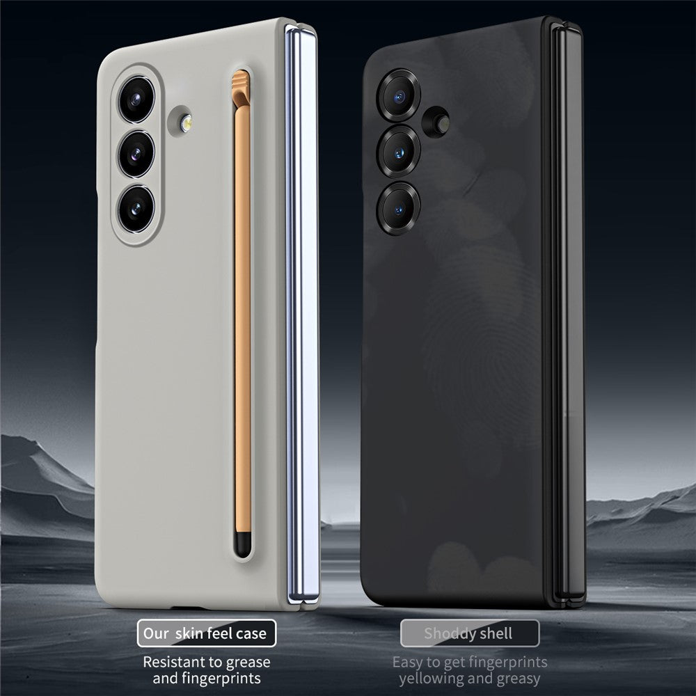 For Samsung Galaxy Z Fold7 5G Case with Stylus Hard PC Phone Back Cover - Light Grey