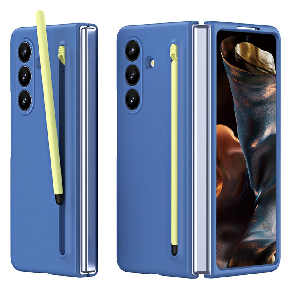 For Samsung Galaxy Z Fold7 5G Case with Stylus Hard PC Phone Back Cover - Sky Blue