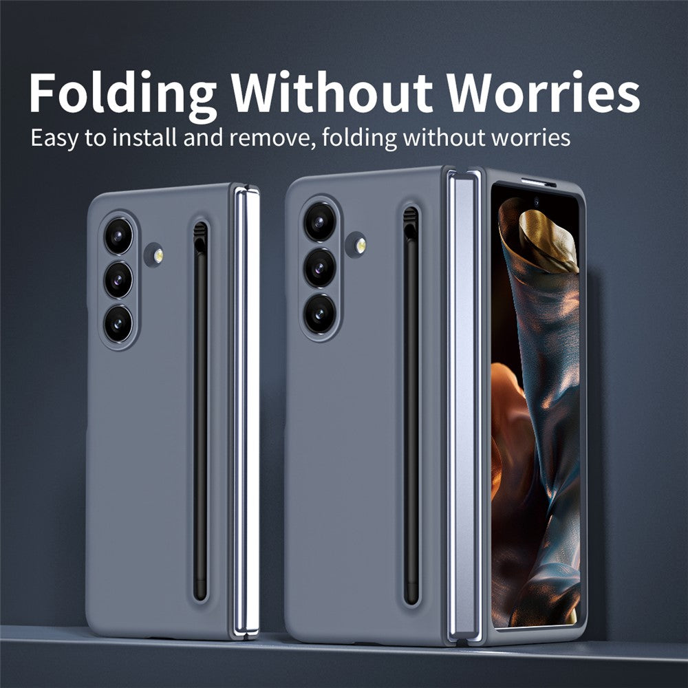 For Samsung Galaxy Z Fold7 5G Case with Stylus Hard PC Phone Back Cover - Dark Grey