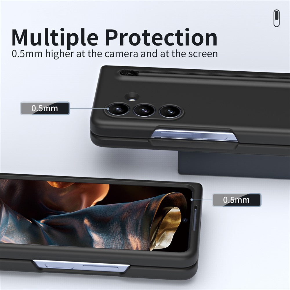 For Samsung Galaxy Z Fold7 5G Case with Stylus Hard PC Phone Back Cover - Black