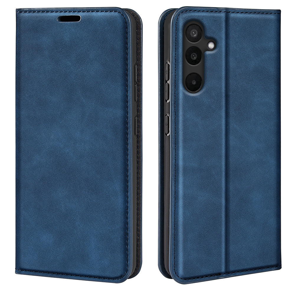 For Samsung Galaxy M16 5G Case Skin Touch Leather Wallet Phone Cover - Blue