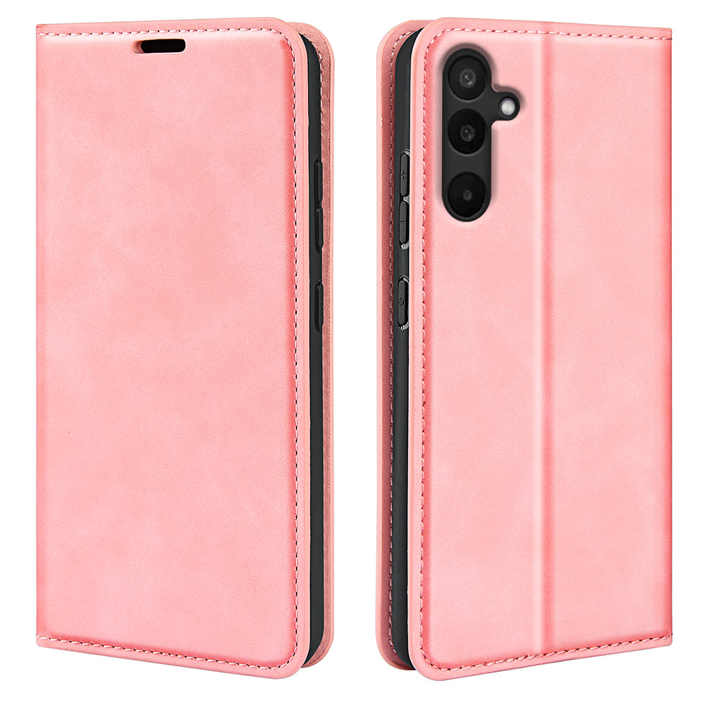 For Samsung Galaxy M16 5G Case Skin Touch Leather Wallet Phone Cover - Pink