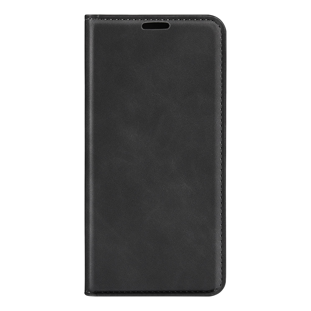 For Samsung Galaxy M16 5G Case Skin Touch Leather Wallet Phone Cover - Black