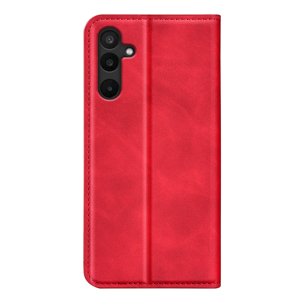 For Samsung Galaxy M16 5G Case Skin Touch Leather Wallet Phone Cover - Red