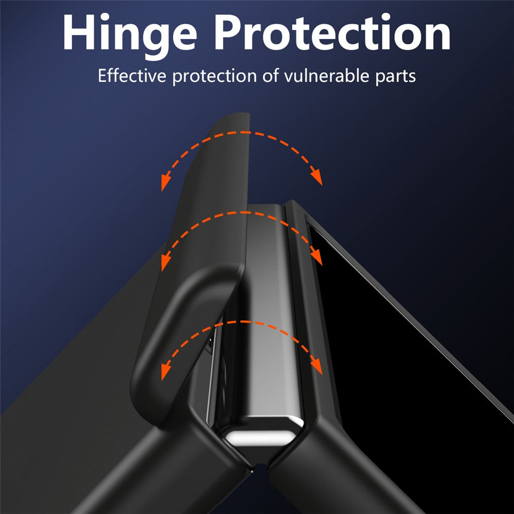 For Samsung Galaxy Z Fold7 5G Case Hard PC Anti-Drop Phone Cover with Kickstand - Black