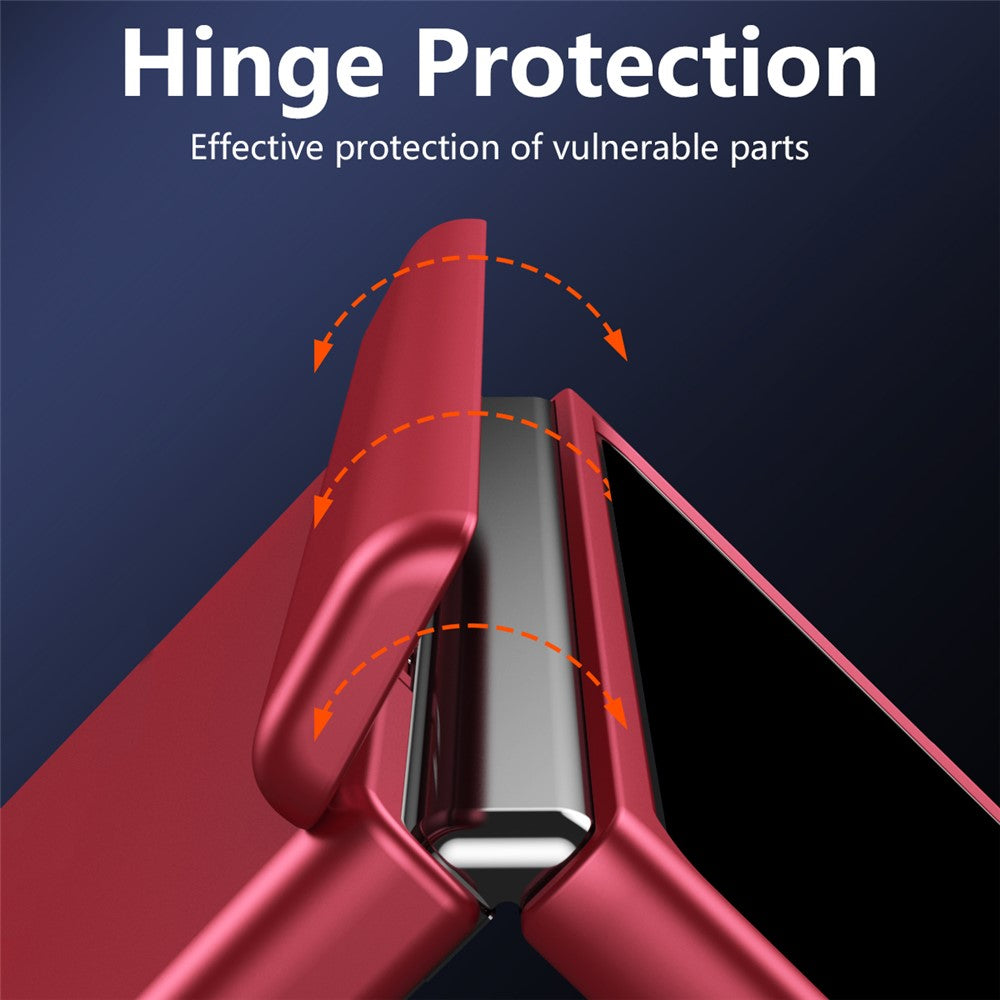 For Samsung Galaxy Z Fold7 5G Case Hard PC Anti-Drop Phone Cover with Kickstand - Red