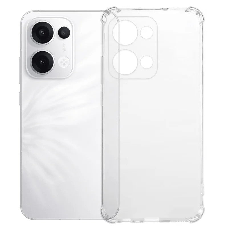 For Oppo Reno13 5G (Global) TPU Case WANLONFENG WL3 Series 1.5mm Phone Cover with Tempered Glass Film - Transparent